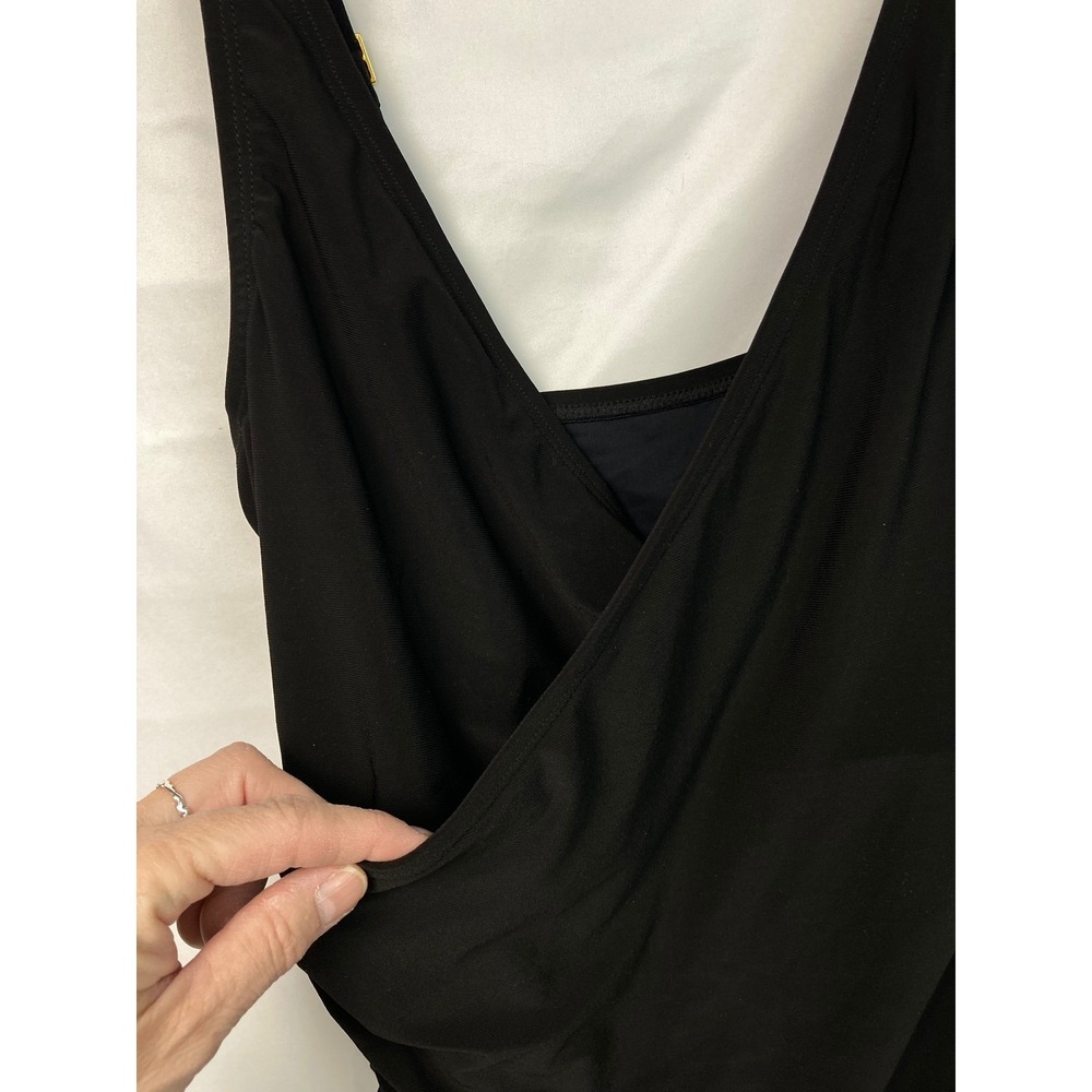 Beyond Control Swimdress Size 10 Black Ruched Tummy Control Swimdress NWT - Picture 9 of 11
